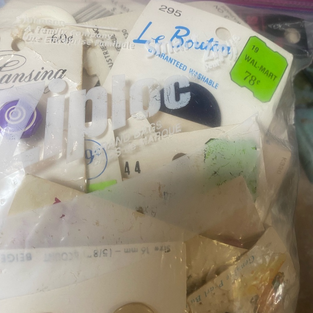 Lot of Mixed Vintage Buttons Pack - Assorted White, Cream & Black